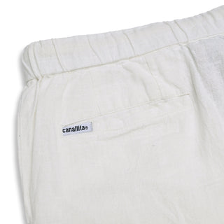 Pantalón de lino pinzas Canolli Cream