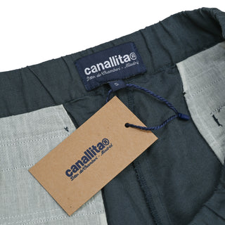 Pantalón de lino pinzas Deep Blue