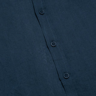 Camisa de lino y algodón Culto Mediterráneo Deep Blue