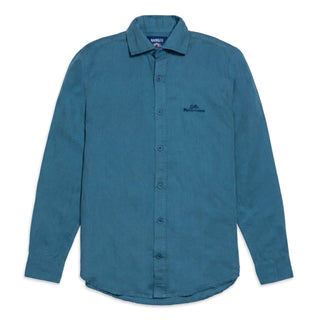 Camisa de lino y algodón Culto Mediterráneo verde