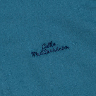 Camisa de lino y algodón Culto Mediterráneo verde