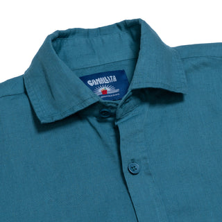 Camisa de lino y algodón Culto Mediterráneo verde