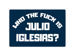 AYUDA VALENCIA - Parche de silicona Who The F*ck is Julio Iglesias? AZUL MARINO NAVY